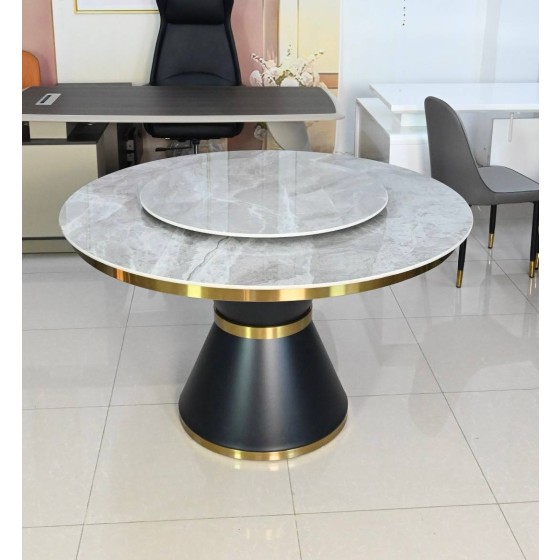 trumpet Dining table+gold border