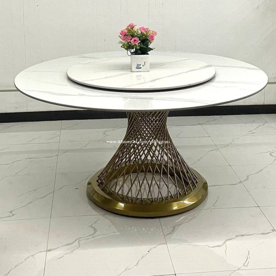 Slender Waist Stone Slab Dining Table