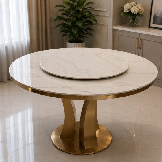 Money Tree Dining Table has a gold border around
